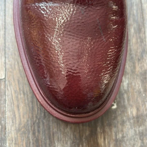 Franco Sarto Red Wine Patent Leather Oxfords with Lace-Up Design - Picture 7 of 7